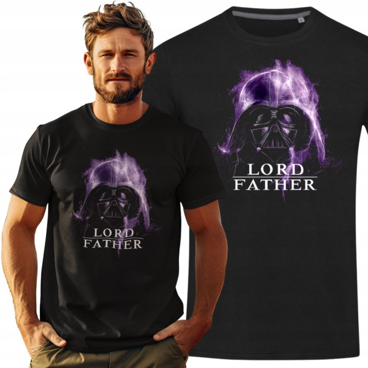 Koszulka męska LORD FATHER Tata moc Śmieszny prezent na Dzień Ojca Taty