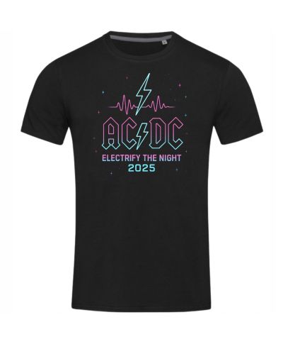 Koszulka męska AC/DC - Electrify the Night 2025 Rockowa Neon Retro