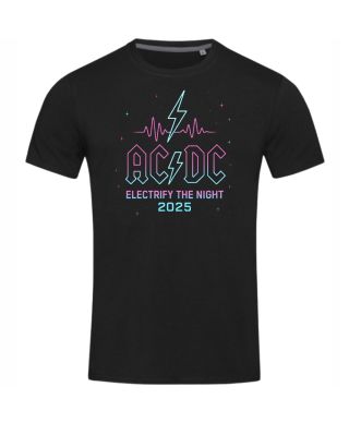 Koszulka męska AC/DC - Electrify the Night 2025 Rockowa Neon Retro