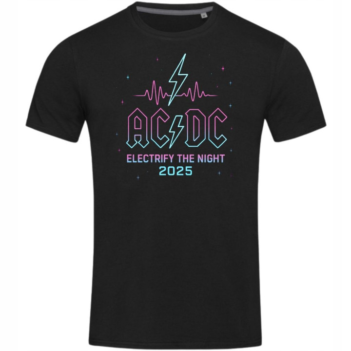 Koszulka męska AC/DC - Electrify the Night 2025 Rockowa Neon Retro