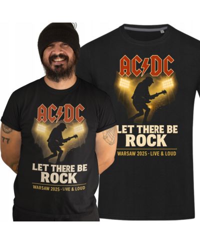 Koszulka męska AC/DC na koncert koncertowa Let There Be Rock Warsaw 2025