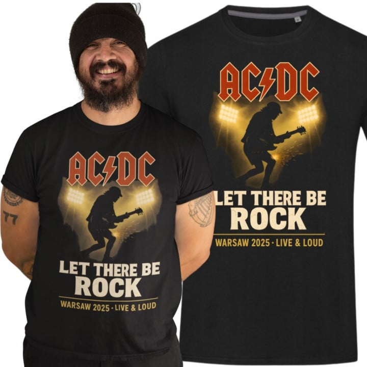 Koszulka męska AC/DC na koncert koncertowa Let There Be Rock Warsaw 2025