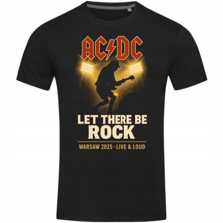 Koszulka męska AC/DC na koncert koncertowa Let There Be Rock Warsaw 2025 — zdjęcie 2