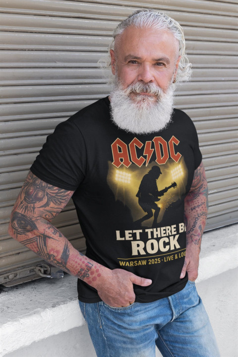 Koszulka męska AC/DC na koncert koncertowa Let There Be Rock Warsaw 2025 — zdjęcie 3