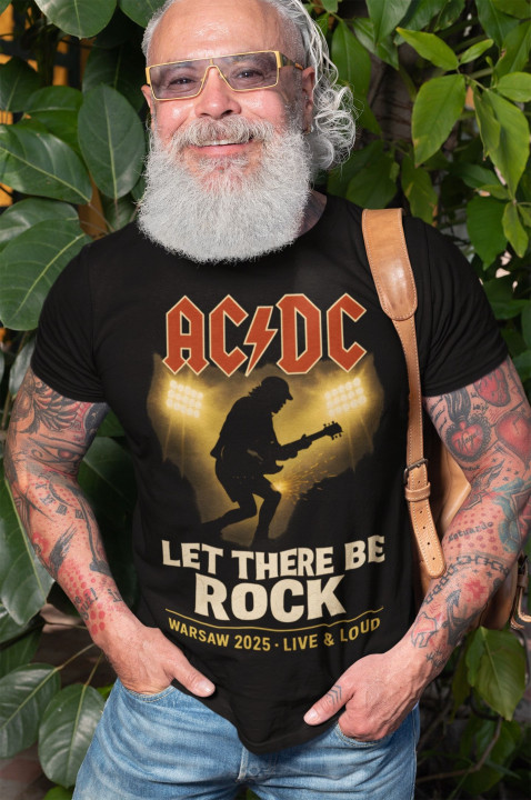 Koszulka męska AC/DC na koncert koncertowa Let There Be Rock Warsaw 2025 — zdjęcie 4
