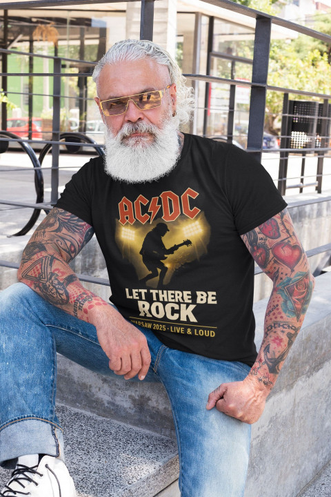 Koszulka męska AC/DC na koncert koncertowa Let There Be Rock Warsaw 2025 — zdjęcie 5