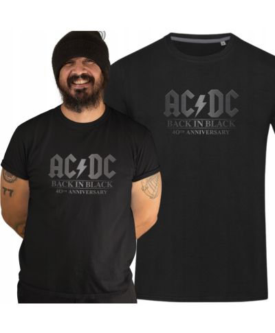 Koszulka męska AC/DC Back in Black na koncert koncertowa Warsaw 2025