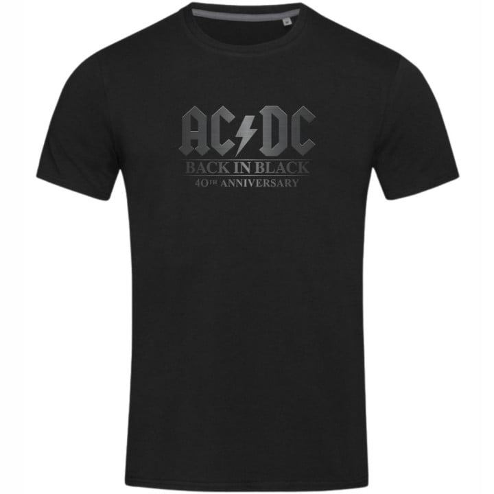 Koszulka męska AC/DC Back in Black na koncert koncertowa Warsaw 2025 — zdjęcie 2