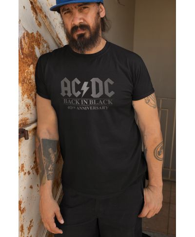 Koszulka męska AC/DC Back in Black na koncert koncertowa Warsaw 2025