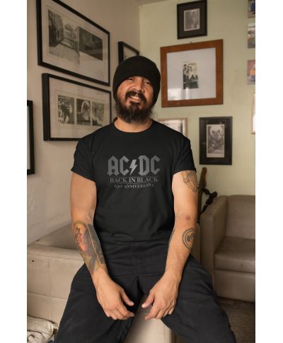 Koszulka męska AC/DC Back in Black na koncert koncertowa Warsaw 2025