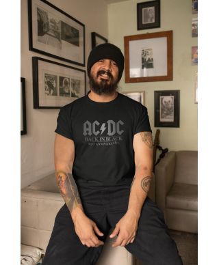 Koszulka męska AC/DC Back in Black na koncert koncertowa Warsaw 2025