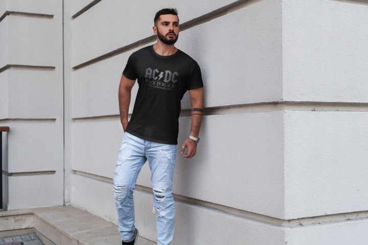 Koszulka męska AC/DC Back in Black na koncert koncertowa Warsaw 2025 — zdjęcie 6