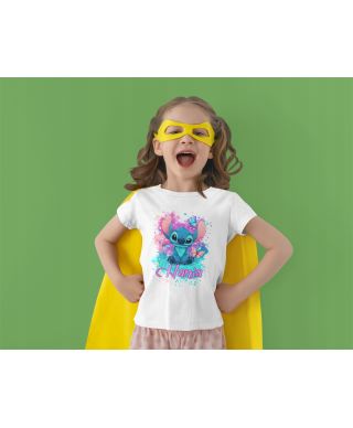 Koszulka dziecięca uroczy Stitch z własnym imieniem napisem prezent