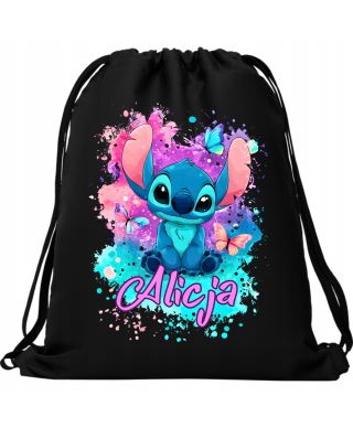 Worek na buty plecak do szkoły przedszkola uroczy Stitch z własnym imieniem