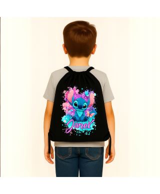 Worek na buty plecak do szkoły przedszkola uroczy Stitch z własnym imieniem