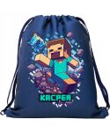 Worek na buty plecak do szkoły przedszkola Minecraft Steve z imieniem