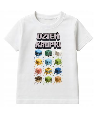 Koszulka dziecięca na Dzień kropki w stylu gry Minecraft do przedszkola