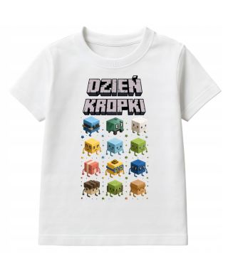 Koszulka dziecięca na Dzień kropki w stylu gry Minecraft do przedszkola