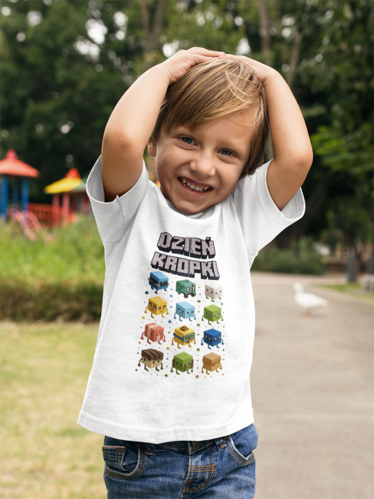 Koszulka dziecięca na Dzień kropki w stylu gry Minecraft do przedszkola — zdjęcie 2