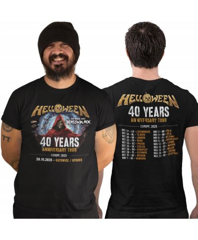 Koszulka męska na koncert zespołu Helloween 40 Years Tour 2025 Katowice