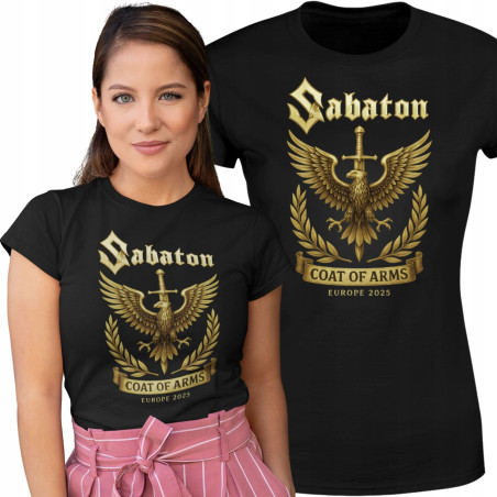 Koszulka damska Sabaton Coat of Arms Złoty Orzeł Miecz na koncert co dzień