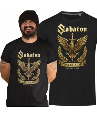 Koszulka męska Sabaton Coat of Arms Złoty Orzeł Miecz na koncert co dzień