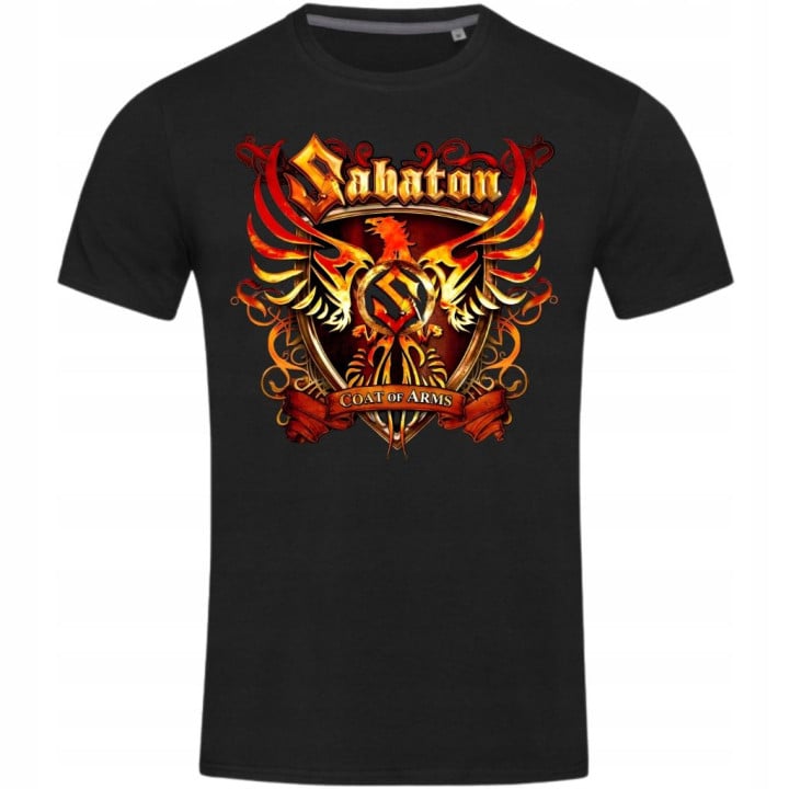 Koszulka męska Sabaton Coat of Arms Ognista na koncert i na co dzień