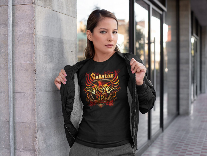 Koszulka damska Sabaton Coat of Arms Ognista na koncert i na co dzień — zdjęcie 2