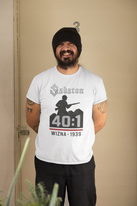 Koszulka męska Sabaton 40:1 - Wizna 1939 Patriotyczna na koncert — zdjęcie 2