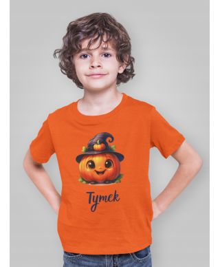 Koszulka dziecięca na Dzień Dyni Radosna Dynia do przedszkola Wpisz Imię