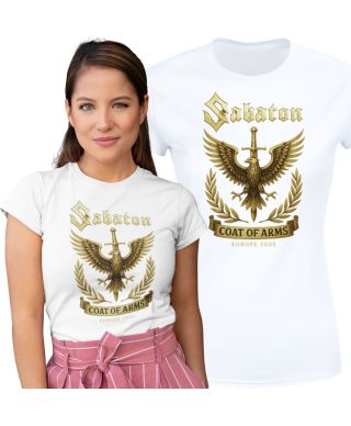 Koszulka damska Sabaton Coat of Arms Złoty Orzeł Miecz na koncert co dzień