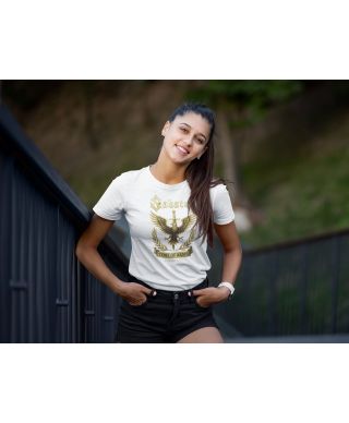 Koszulka damska Sabaton Coat of Arms Złoty Orzeł Miecz na koncert co dzień