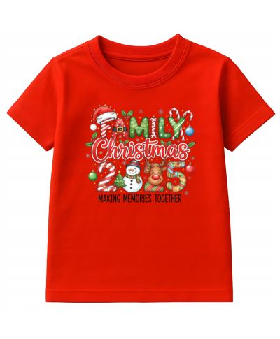 Koszulka dzicięca Świąteczna Family Christmas 2025 dla całej rodziny