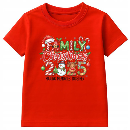Koszulka dzicięca Świąteczna Family Christmas 2025 dla całej rodziny