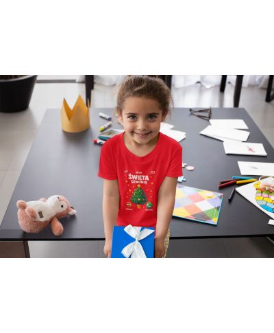 Koszulka dziecięca Świąteczna Święta dzwonią odbierz telefon od choinki