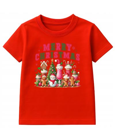 Koszulka dziecięca Świąteczna Merry Christmas pełna słodyczy i magii Świąt