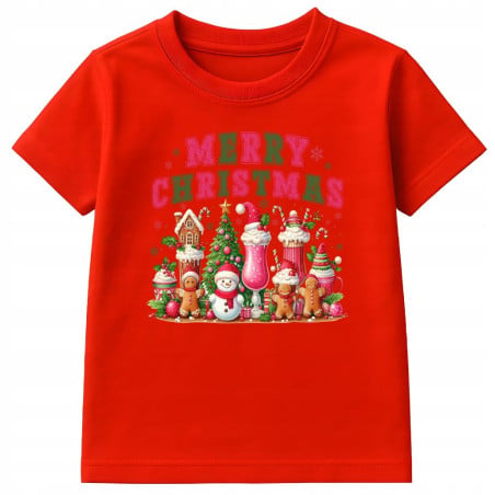 Koszulka dziecięca Świąteczna Merry Christmas pełna słodyczy i magii Świąt