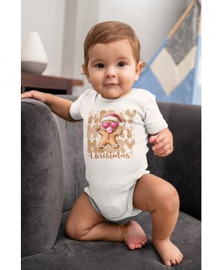 Body dziecięce Świąteczne Merry Christmas Pierniczek z gumą słodkie