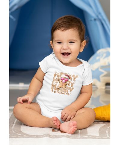 Body dziecięce Świąteczne Merry Christmas Pierniczek z gumą słodkie