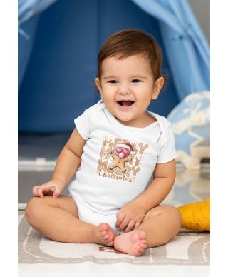 Body dziecięce Świąteczne Merry Christmas Pierniczek z gumą słodkie