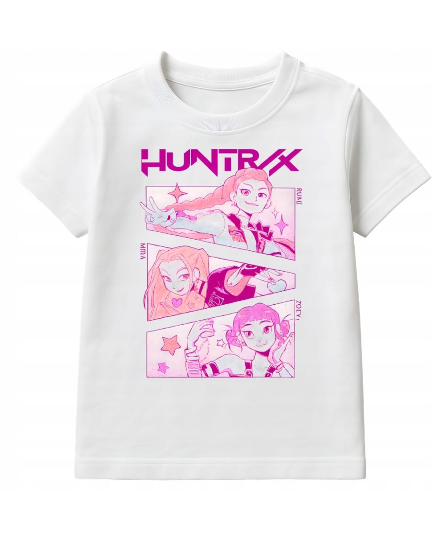Koszulka dziecięca Huntrix Pink Squad magia, styl i dziewczęca moc