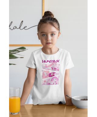 Koszulka dziecięca Huntrix Pink Squad magia, styl i dziewczęca moc