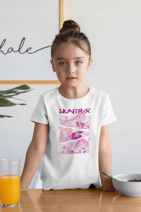 Koszulka dziecięca Huntrix Pink Squad magia, styl i dziewczęca moc — zdjęcie 2
