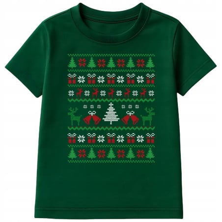 Koszulka dziecięca Świąteczna Classic Knit Pattern w stylu ugly sweater