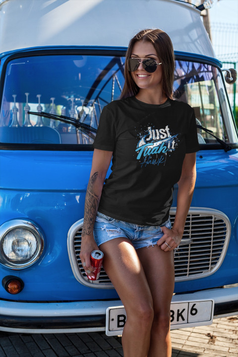 Koszulka damska Just Hawk Tuah it Spit on That Thang trendy modny T-shirt — zdjęcie 4