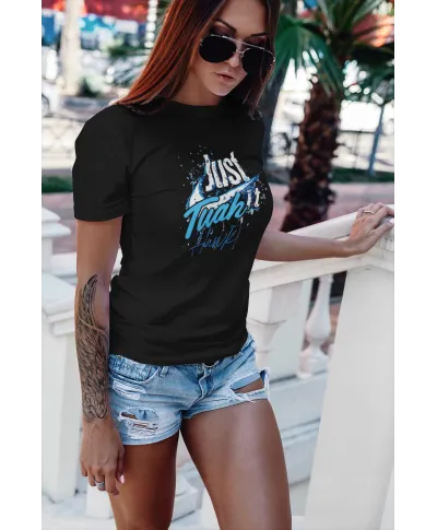 Koszulka damska Just Hawk Tuah it Spit on That Thang trendy modny T-shirt