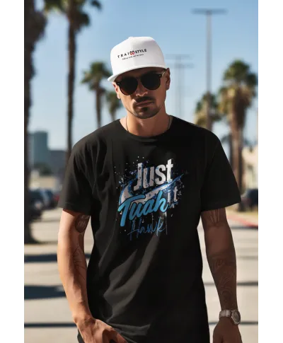 Koszulka męska Just Hawk Tuah it Spit on That Thang trendy modny T-shirt