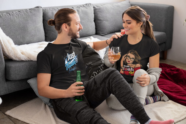Koszulka męska Just Hawk Tuah it Spit on That Thang trendy modny T-shirt — zdjęcie 3