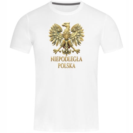 Koszulka męska Patriotyczna NIEPODLEGŁA POLSKA Orzeł na 11 listopada