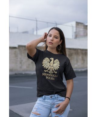 Koszulka damska Patriotyczna NIEPODLEGŁA POLSKA Orzeł na 11 listopada